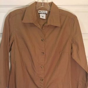 Columbia Shirt Button Down Casual 3/4 Sleeve